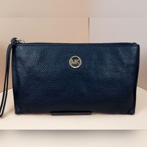 Michael Kors Black Leather Wristlet